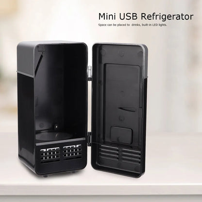 1Pc Mini USB Refrigerator Office Mini Heating And Cooling Dual Use Portable Refrigerator Drink Cooler