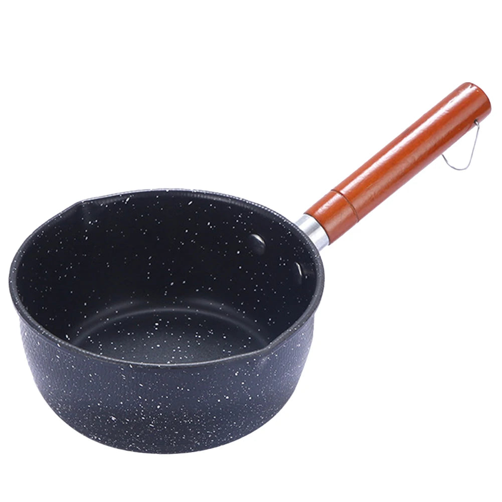 Cast Iron Hot Oil Pot Non-Stick Sauce Pan Soup Pot with Pour Spout Milk Saucepan Cooking Boiling Butter Warmer Heat Kitchen Pan