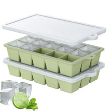 2PCS Ice Cube Moulds with Lid 15 Grid Silicone Freezer Ice Cube Trays Reusable Ice Cube Mold for Whiskey Cocktail Juice Coffee