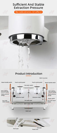 Commercial Espresso Coffee Machine Cappuccino Coffee Maker Double Group Coffee Machine With Imported Pump
