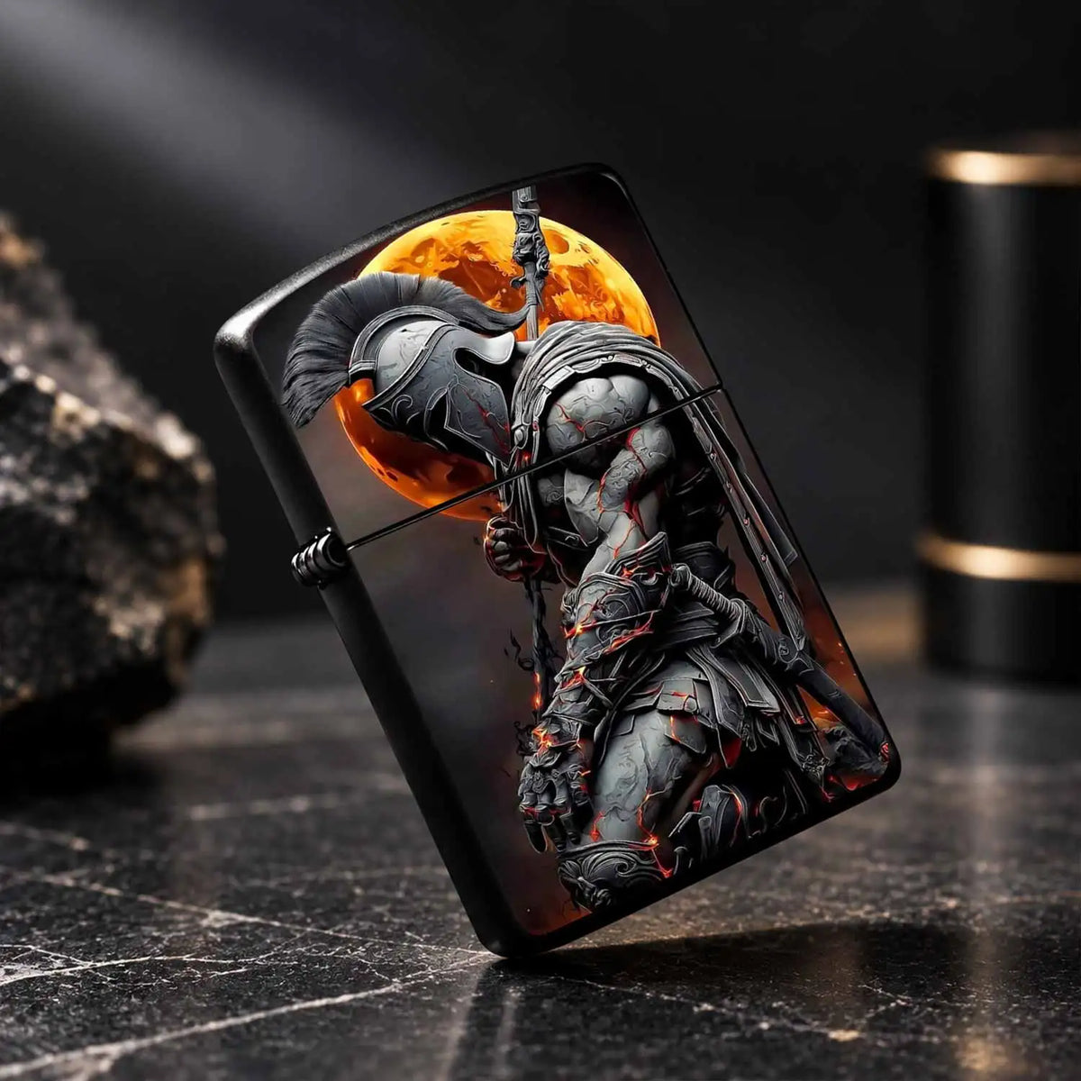 Spartan Themed Creative Lighter, Full Scenario Application For Daily Commute, Outdoor Trips, Casual Gatherings And More, Striking Dark Aesthetic, Premium Tactile Feeling, Ideal Choice For Personal Use And Gifting, Stylish Pra
