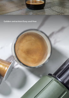 HiBREW 2 in 1 Portable Coffee Machine Hot/Cold Water Manual Espresso Maker For Capsule & Ground Hand Press Brewer H4D