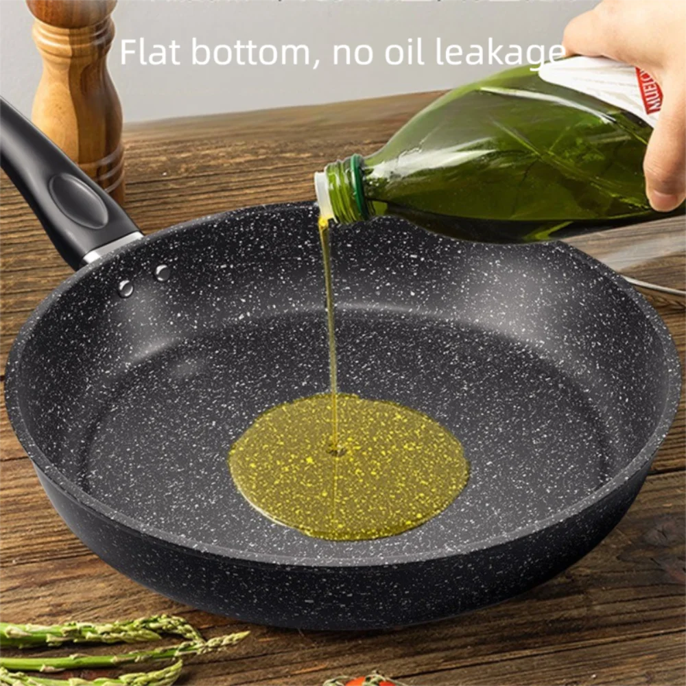 22/24/26/28cm Steak Frying Pan with Glass Lid Stone Skillet Cookware Muliti-Purpose NonStick Kitchen Cooking Tools