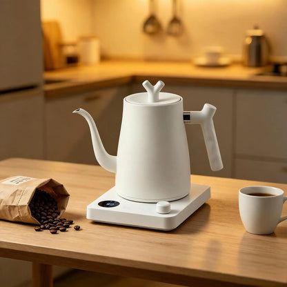 1L1000ML Smart Temperature Control Kettle - Auto Shut-Off & Boil-Dry Protection - Stainless Steel Pour-Over Coffee & Tea