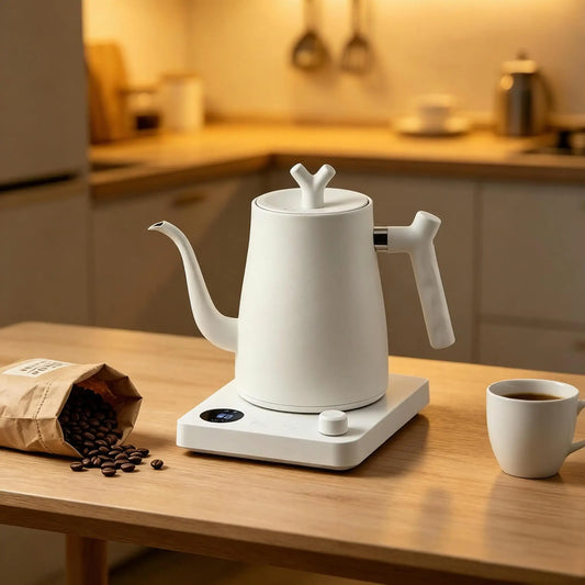 1L1000ML Smart Temperature Control Kettle - Auto Shut-Off & Boil-Dry Protection - Stainless Steel Pour-Over Coffee & Tea