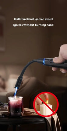 2025 Adjustable Bent Hose Butane Lighter, Windproof Rotary Nozzle, Suitable for Kitchen/barbecue/candle, Inflatable Gas Igniter