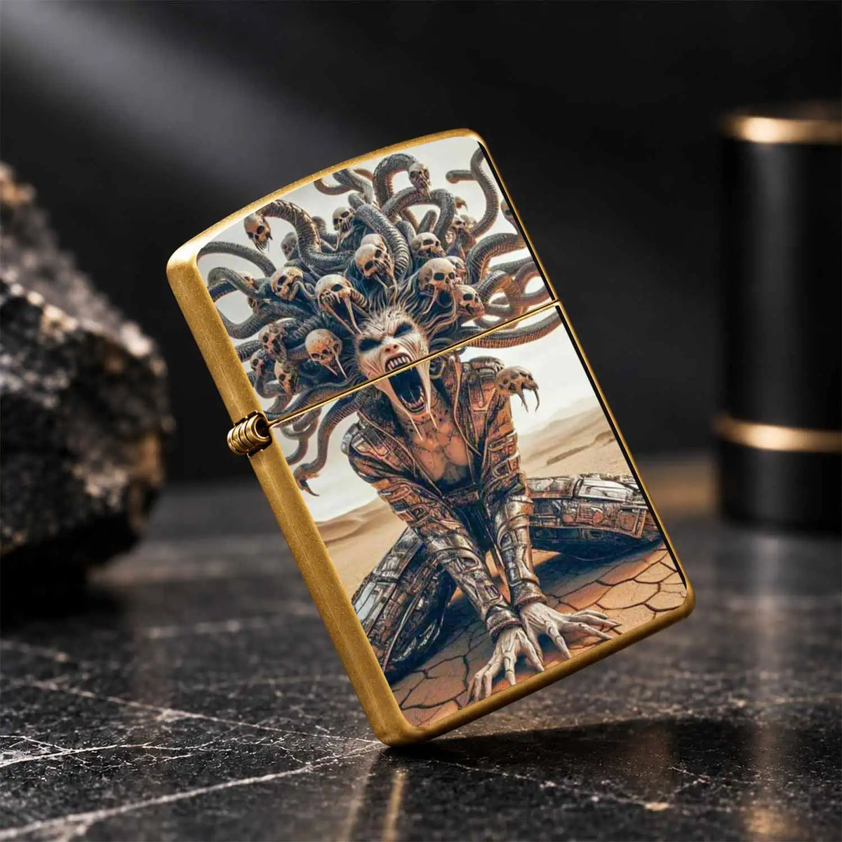 Creative Gorgon Lighter Desert Fantasy Myth Themed Unique Art Decor Gift For Friends Partner Daily Outdoor Use Edgy Weird Aesthetic Portable Full-Scene Applicable Cool Personalized Collectible A Humorous And Interesting Light