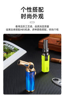 JOBON Folding High Power Spray Gun Windproof Jet Blue Flame Butane Gas Torch Lighter Safety Lock Switch Portable Cigar Lighters