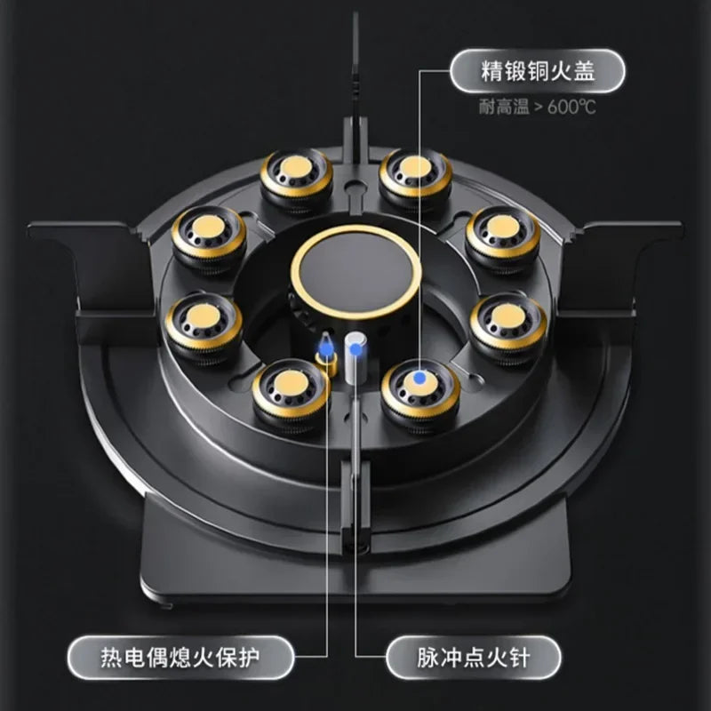 Can Be Turned up Timing Fierce Fire Gas Double Burner Household Gas Furnace Natural Liquefied Petroleum Gas Stove Embedded