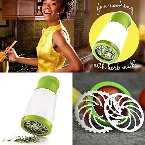 Manual Herb Grinder Spice Mill Parsley Shredder Chopper Vegetable Cutter Coriander Mincer Chili and Cilantro Kitchen Tool Gadget