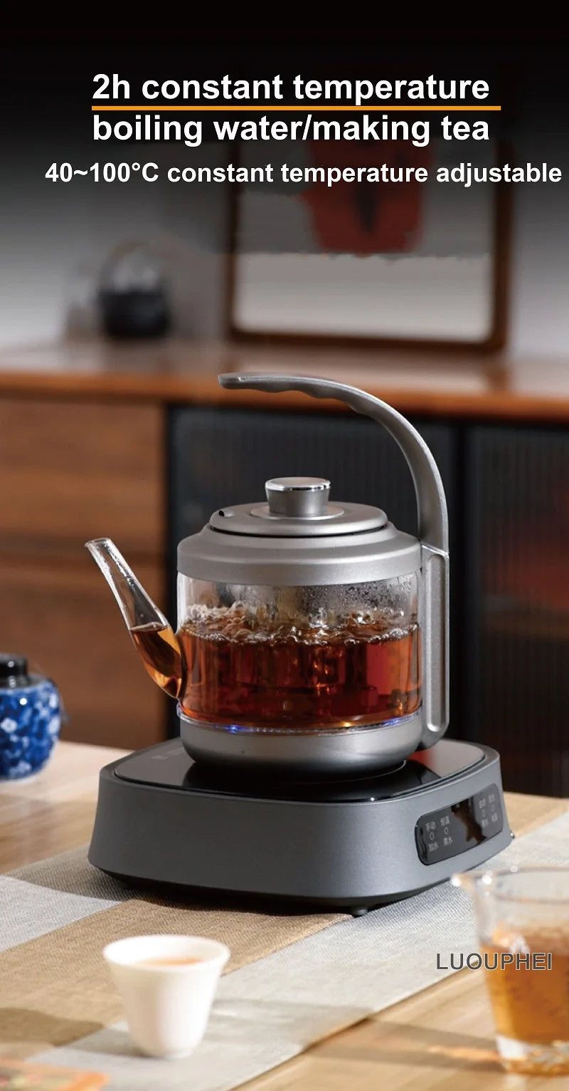 1350W Electric Kettle Fully Auto Bottom Pumping Quick Boiling Kettle Tea Maker Office Glass Temperature Control Teapot 1000ml
