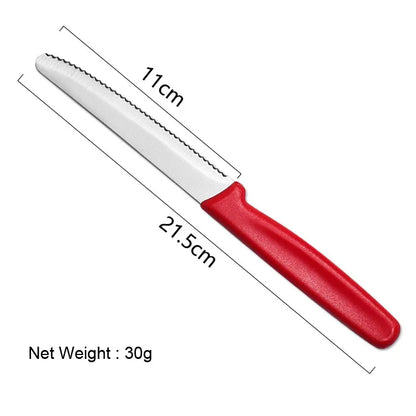 Steak Knives Set of 4/6/8 Stainless Steel Serrated Round Tip Fruit And Vegetable Paring Baking Toast Serrated Bread Knives