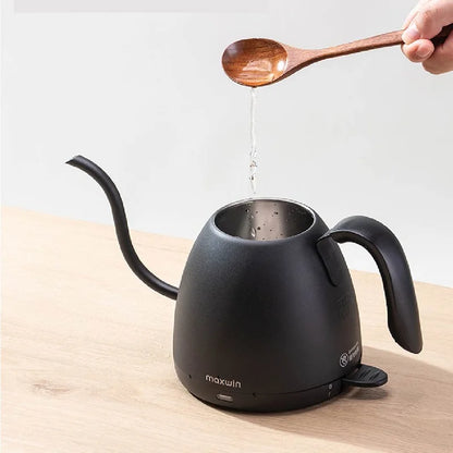 220V Electric Kettle Mini Gooseneck Kettle Pour-over Coffee Kettle 304 Stainless Steel Kettle Teapot Automatic Power Off 600ml