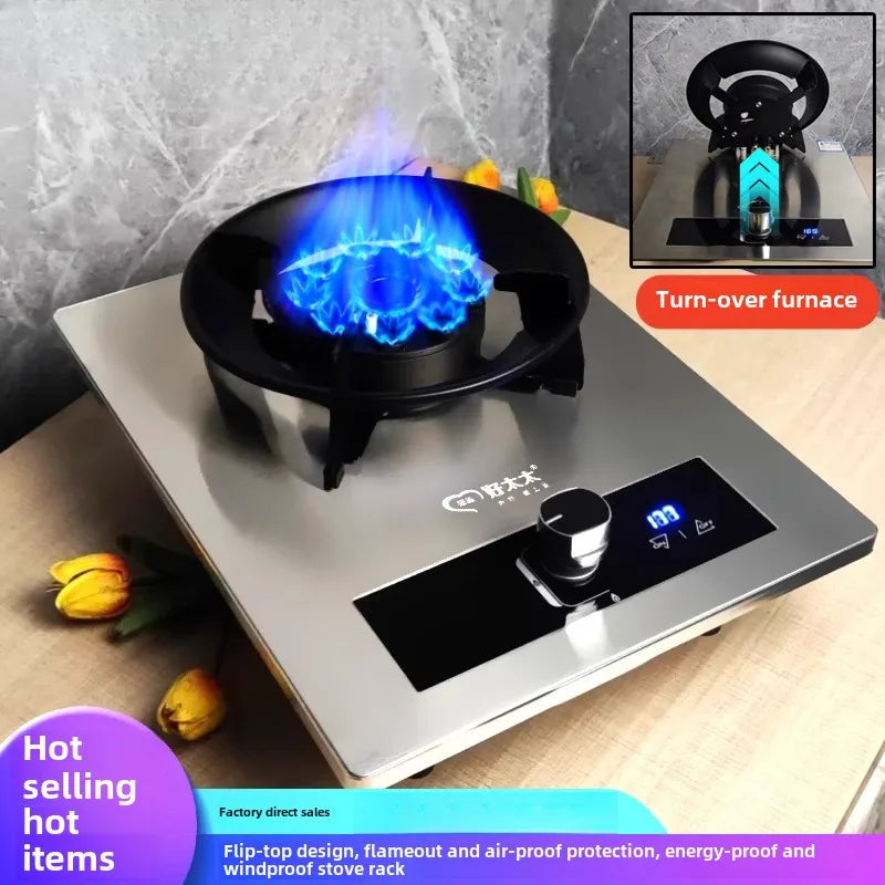 Household is very beautiful wife flip single stove gas  embedded natural gas liquefied gas single eye stove