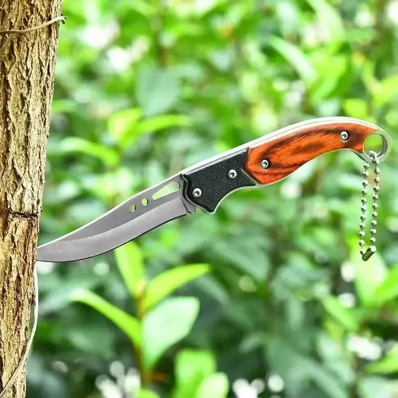 Portable Pocket Folding Knife, Metal Material, Fruit Survival Folding Knife for Outdoor Use, Hand Tool, Keychain, Accessories