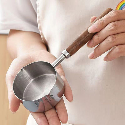 Butter Warmer Flat Bottom Stainless Steel Mini Butter Hot Pots Oil Pan Small Saucepan for Boiling Milk Sauce Gravies