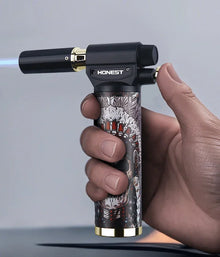 HONEST Cigar Welding Gun Lighter Metal Windproof Multi Functional Outdoor Barbecue Kitchen Turbine Torch Butane Gas Lighter