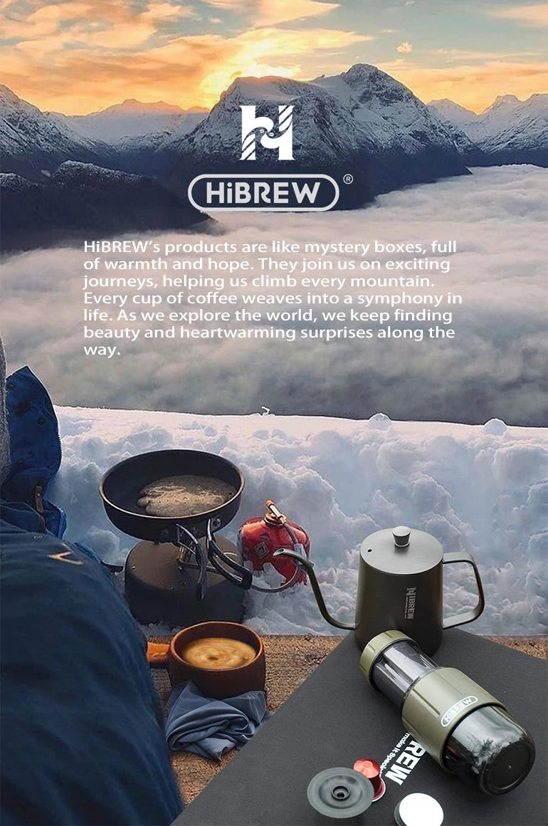 HiBREW 2 in 1 Portable Coffee Machine Hot/Cold Water Manual Espresso Maker For Capsule & Ground Hand Press Brewer H4D