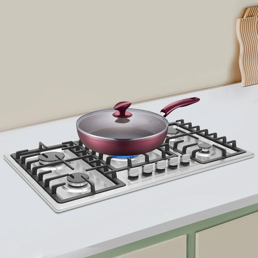 5 Burner Built-in Gas Cooktop Stainless Steel Gas Propane 83*47cm To Clean Gas Cooking Natural Gas Built-In Installation Precise