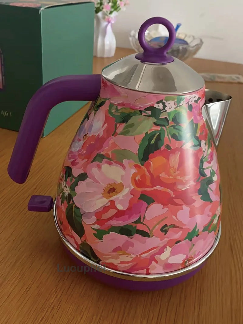 1.7L Retro Electric Kettle 1850W Home Boiling Kettle With Temperature Display Automatic Power Off 304 Stainless Steel Teapot