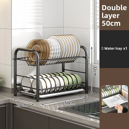 Dish Storage Rack Kitchen Shelf Dish Drain Rack Bowl Rack Cupboard Chopsticks Storage Box
