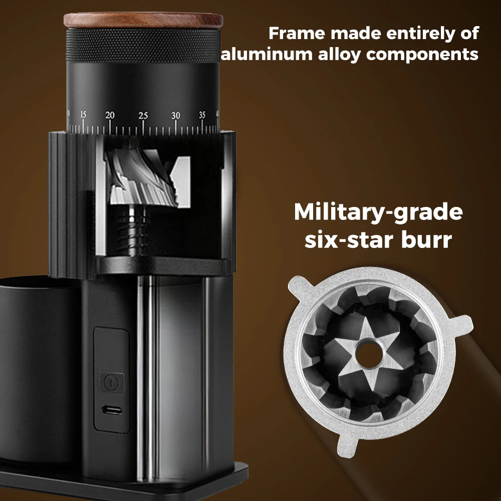 Portable USB Rechargeable Electric Coffee Grinder Adjustable Coffee Bean Grinder for Travel Home Office