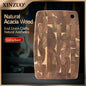 XINZUO End Grain Board Selected Acacia Wood 36x24cm Seamless Design 40% Improved Shock Absorption for Meat, Bread & Vegetable