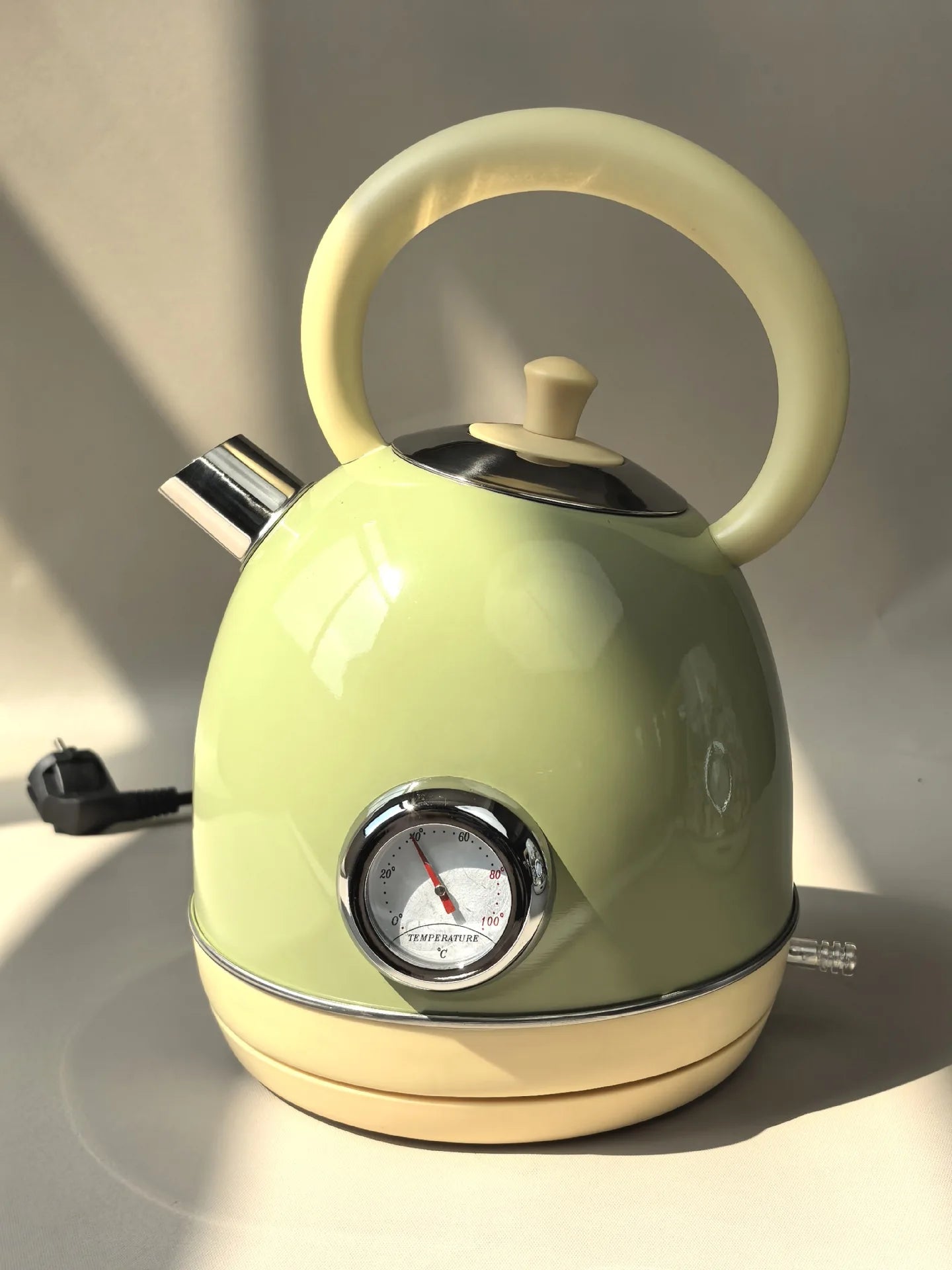 1850W Retro Printed Paint Electric Kettle Auto Power Off 304 Stainless Steel Boiling kettle With Temperature Display Teapot 1.7L
