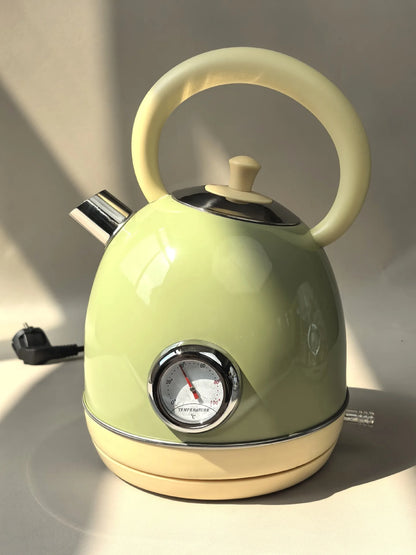1850W Retro Printed Paint Electric Kettle Auto Power Off 304 Stainless Steel Boiling kettle With Temperature Display Teapot 1.7L