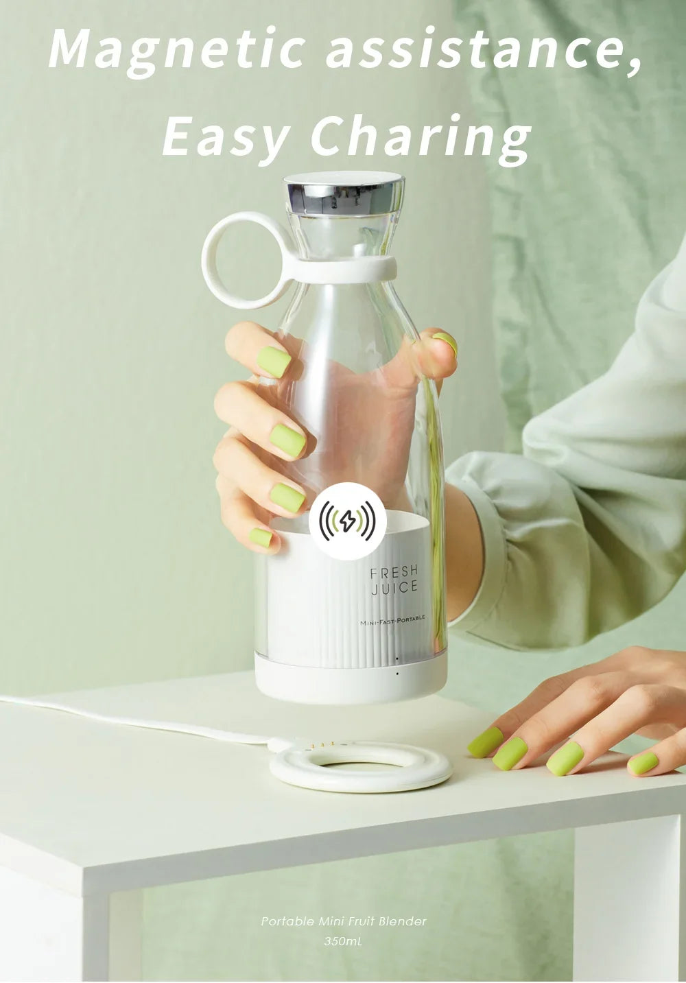Portable Mini Blender Electric Juicer Fruit Smoothies Mixer Usb Magnetic Charging Multifunctional Juice Maker Machine Blender