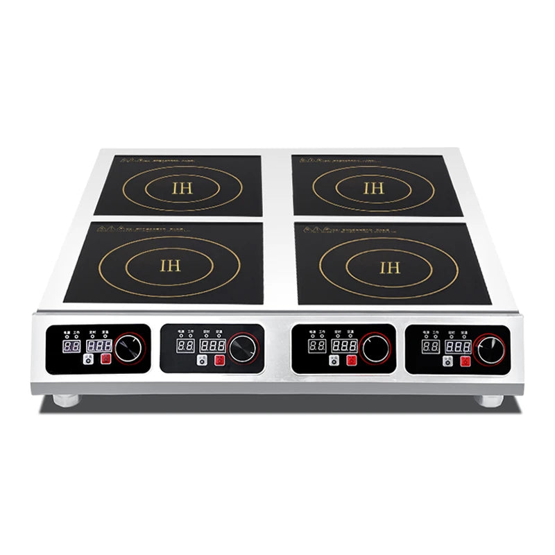 Warranty CE 3500W Industrial Hotel Restaurant Stainless Steel Electric 4 Burner Commercial Induction Cooker Manufacturer