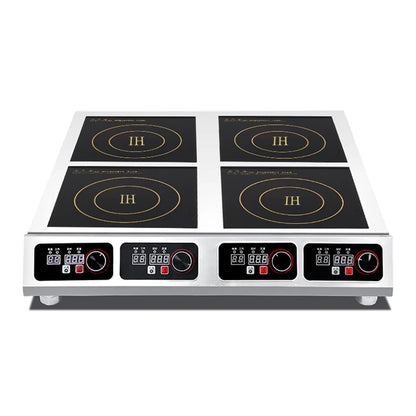 Warranty CE 3500W Industrial Hotel Restaurant Stainless Steel Electric 4 Burner Commercial Induction Cooker Manufacturer