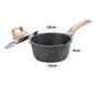 DONNOR 2.5Qt Sauce Pan With Lid Nonstick Granite Saucepan for All Stove Top Sauce Soup Pot Milk Pan with Pour Spouts JT281