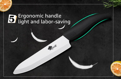 Ceramic Knives Set Kitchen knives 3 4 5 6 inch Chef knife +peeler with holder white zirconia blade Multi-color Handle
