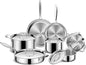 11 Piece Stainless Steel Cookware Set, 3 Ply, Induction Compatible, Oven & Dishwasher Safe