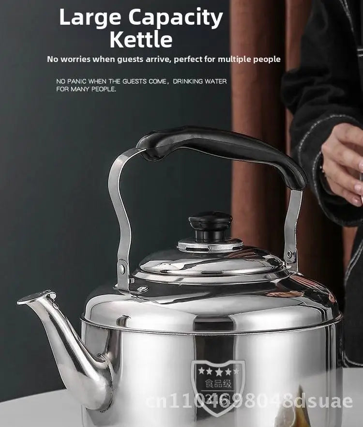 Stainless Steel Whistle Water Kettle Large Capacity 7.5L Insulated for Home Use Compatible with Gas And Induction Cookers Tea
