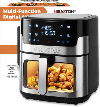 Air Fryer, 8.5QT Family Size Digital Air Fryers, BPA-Free, Smart Touchscreen with 8-Preset, Air Frying, Reheat Leftovers, Par