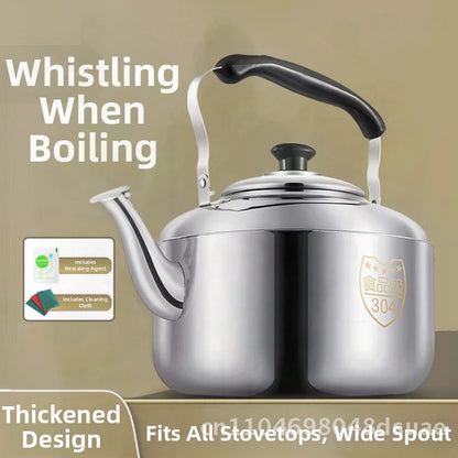 Stainless Steel Whistle Water Kettle Large Capacity 7.5L Insulated for Home Use Compatible with Gas And Induction Cookers Tea