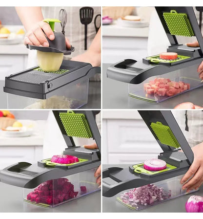 Multifunctional 5 In 1 Handheld Food Chopper Vegetable Slicer Dicer Grater Portable Kitchen Veggie Cutting Prep Tool