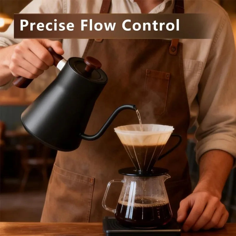 1200W/0.9L Gooseneck Electric Kettle LCD Display Pour Over Kettle for Coffee Tea,Intelligent Temperature Control,Quick Heating