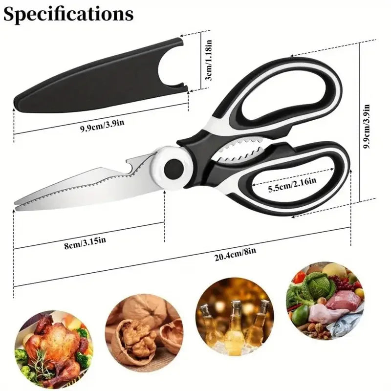 1-Pack Heavy Duty Scissors - Thanksgiving Cooking Prep for Poultry Shears & Kitchen Multi-Task Tool