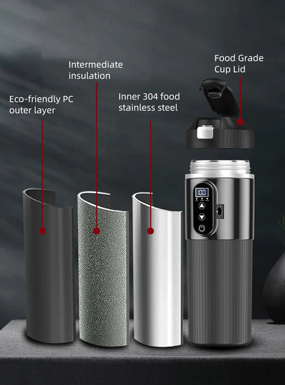 12V/24V Car Kettle Portable Electric Travel Kettle Car Heater 500ML Hot Water Boiler Small Hot Water Heater For Tea Coffee Milk