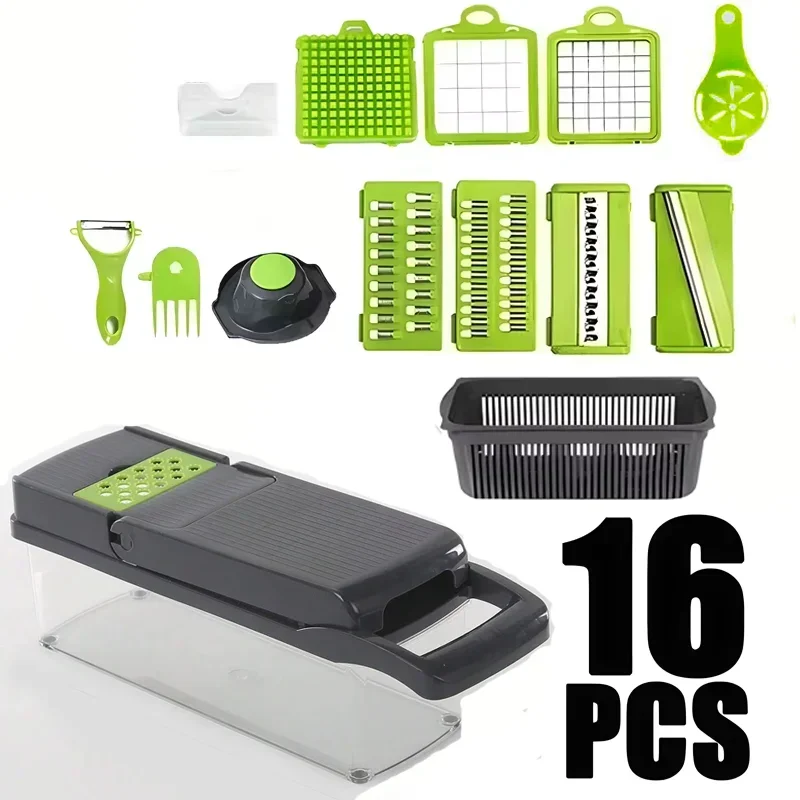 Multifunctional 5 In 1 Handheld Food Chopper Vegetable Slicer Dicer Grater Portable Kitchen Veggie Cutting Prep Tool