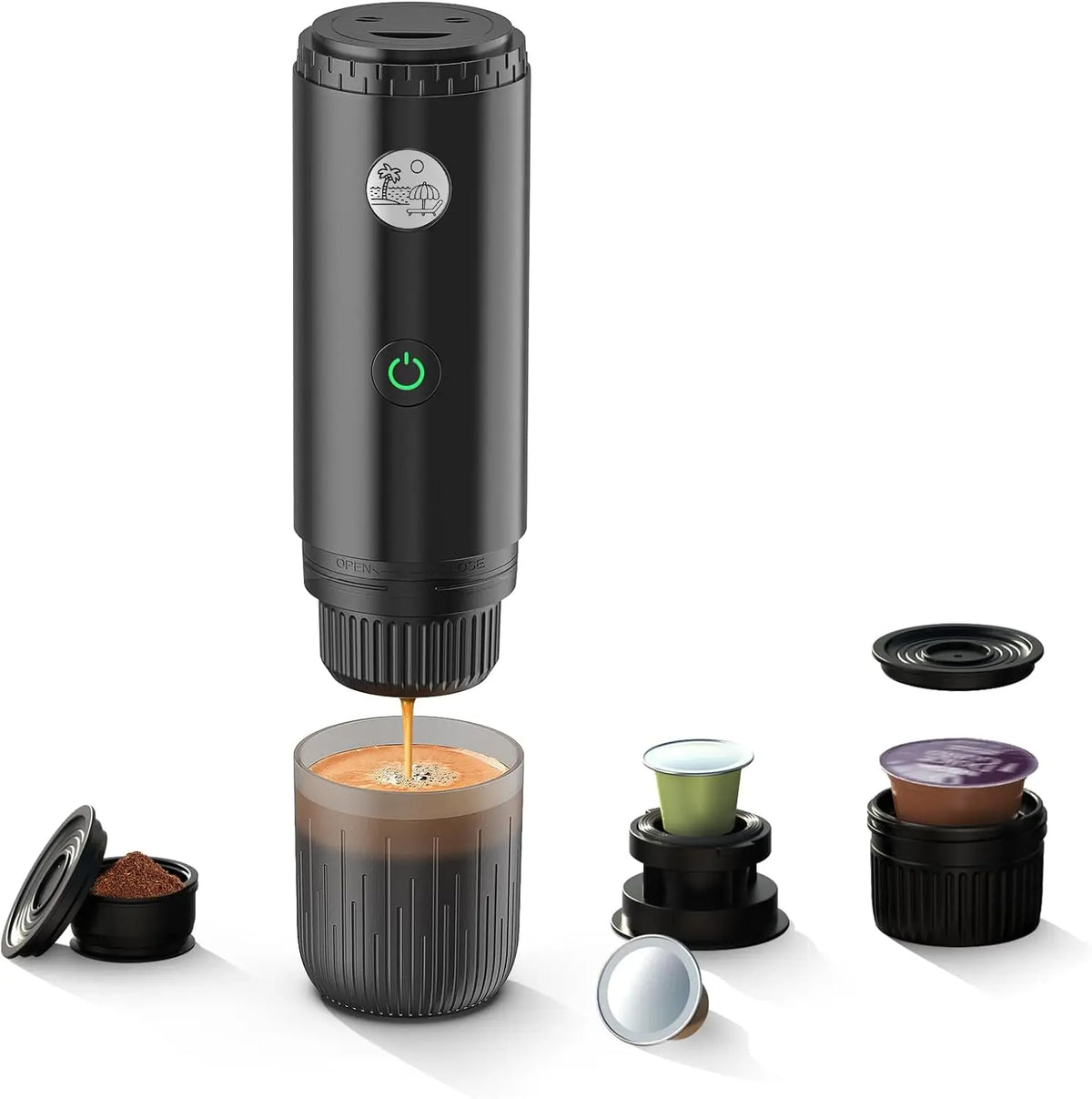 I Cafilas Compact Portable Nespresso Dolce Gusto Coffee Machine 3-in-1 Travel-Friendly Outdoor Powdered Coffee Maker for Adventures