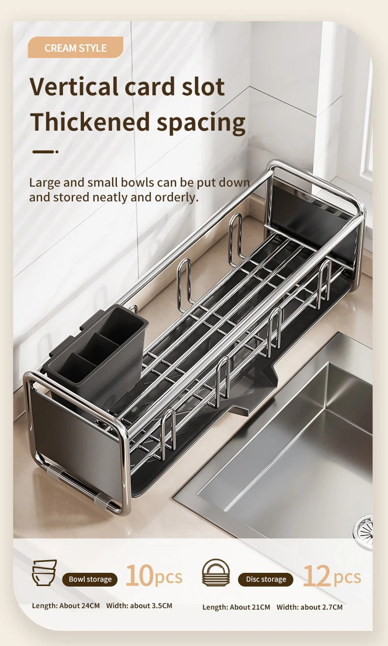 Dish Drying Rack Bowl Drainer Over Sink Drainer Draining Rack Organizer Kitchen Sink Basket Tableware Narrow Cup Holder Shelf