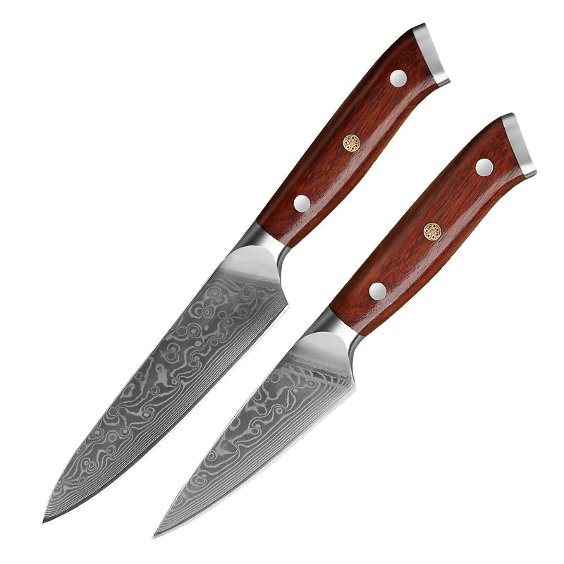 1/2/4 PCS Knives Sets Rosewood Handle 67 Layers Damascus Steel Super Sharp Meat Vegetable  Meat Knives cooking Tools