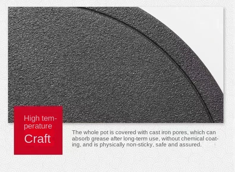26cm Cast Iron Frying Pan, Uncoated Non-stick Crepe Maker Steak Pot for Gas Induction Cooker Kitchen