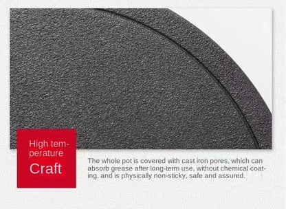 26cm Cast Iron Frying Pan, Uncoated Non-stick Crepe Maker Steak Pot for Gas Induction Cooker Kitchen