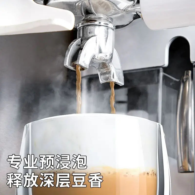 Semi-Automatic Italian Coffee Machine for Home, All-in-One Grinder & Auto Milk Frother, One-Click Self-Cleaning 20Bar Extraction