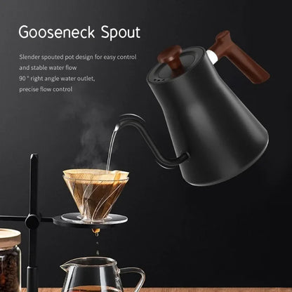 900ML Coffee Teapot Stainless Steel Quick Water Boiler Electric Gooseneck Kettle 1200W Temperature Control Suitable for Home Use
